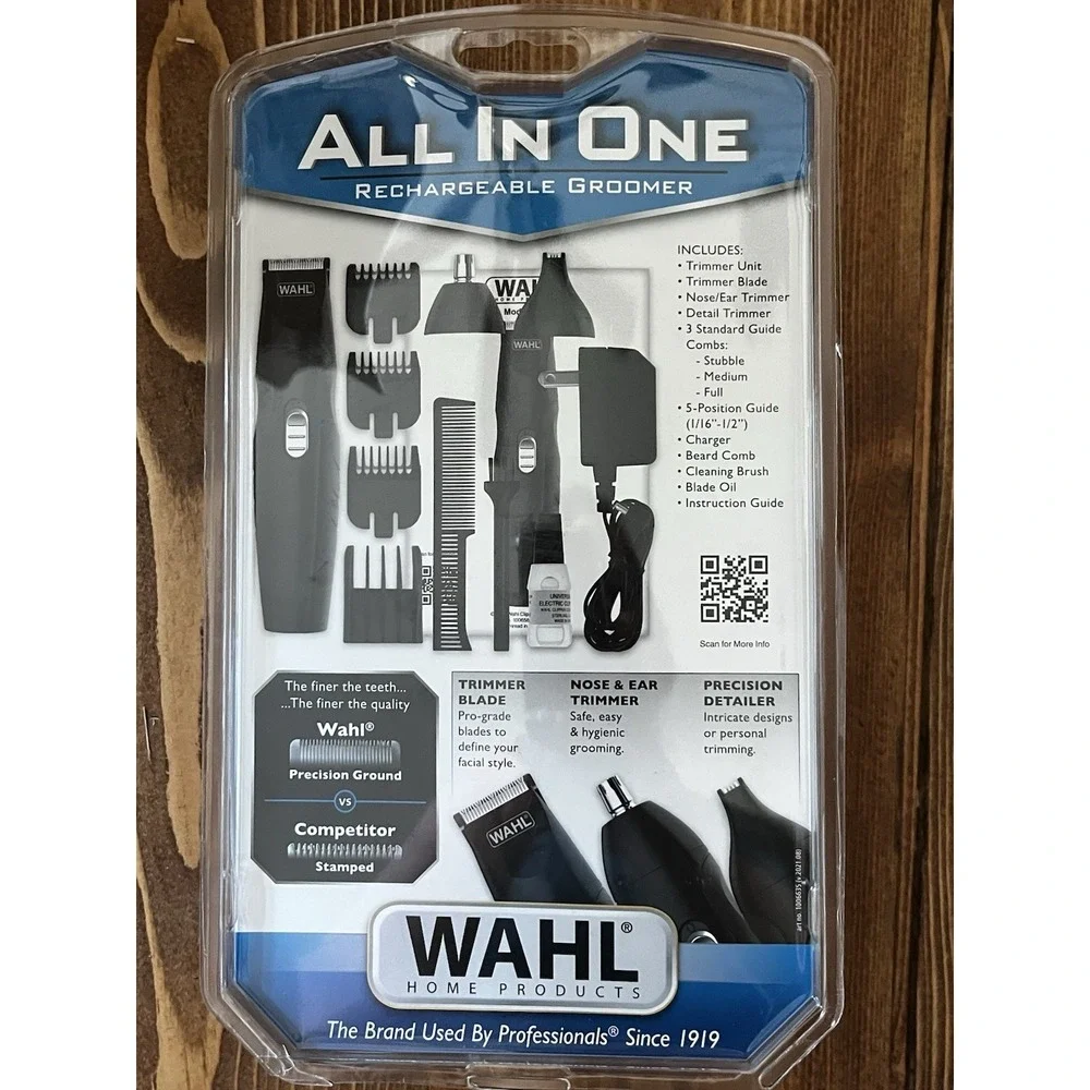 New Wahl All-in-One Rechargeable Beard Trimmer 9685-200 Cordless Grooming Kit